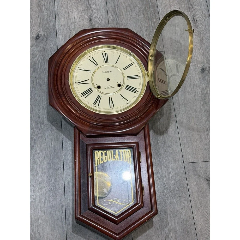 Waltham 31 Day Chime Regulator Mechanical Wall Clock Korea Parts or Repair